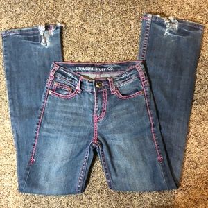 “Cowgirl Tuff” youth girls jeans